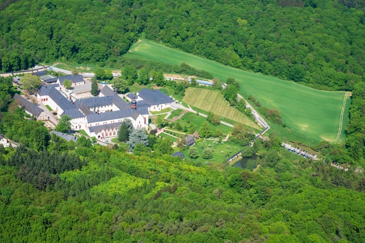 Photo of The monastery Eberbach/Germany from above.