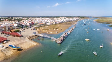 Photo of Aerial view of fishermen's harbor in Olhao