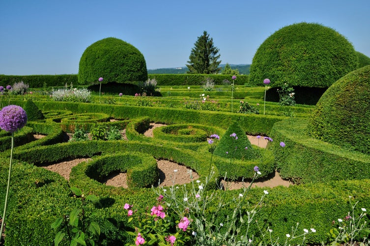 Photo of France, the castle of Hautefort garden in Dordogne.