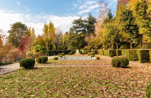 Photo of Public gardens of Villa Toeplitz at autumn season in Varese, Lombardy, Italy.