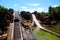 photo of the slope of the Tutuki Splash in Port Aventura Park in Salou, Spain.