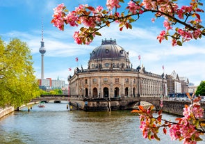 Berlin cityscape with Berlin cathedral and Television tower, Germany.