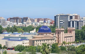 Photo of View on Peniscola from the top of Pope Luna's Castle , Valencia, Spain.