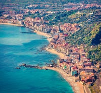 Photo of Isola Bella rocky island in Taormina, Italy.