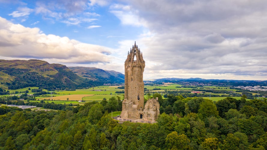 Photo of National Wallace Monument on top of the hill Abbey Craig in Stirling, Scotland.