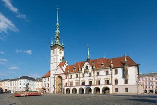 Photo of the city of Ostrava at the summer time and sunny weather as seen from the lookout on the top of the city hall.