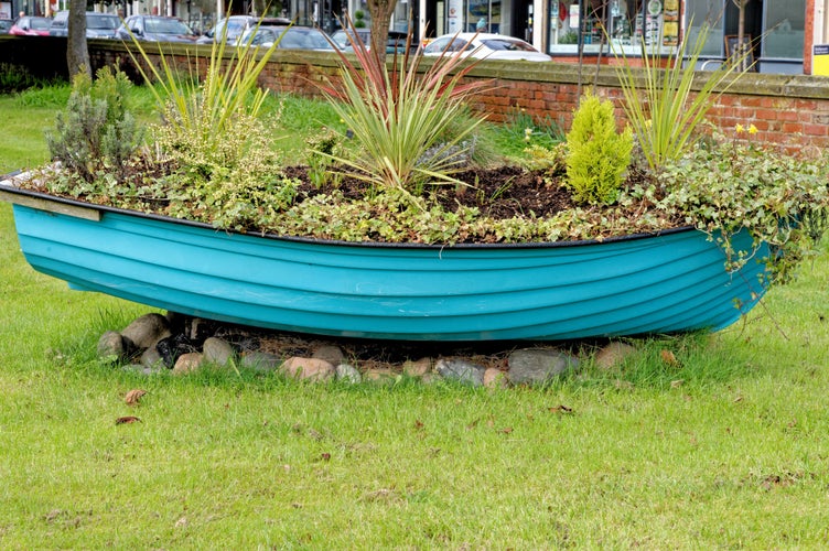 photo of view of Boat pot in front of St Peters R C Church in Lytham, Lytham St Annes, Fylde Coast, Lancashire United Kingdom - 24th of February 2023.