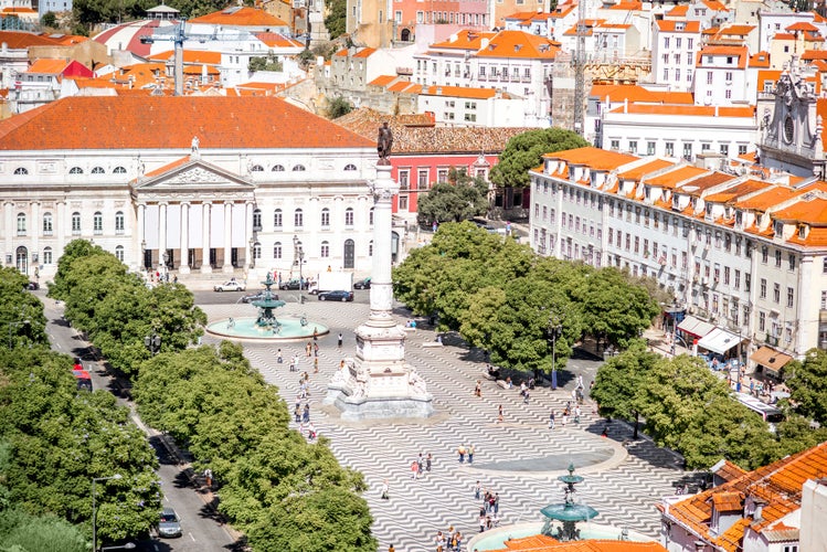 Cityscape view on the old town with Rossio square in Lisbon, Portugal.jpg