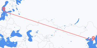 South Korea to Åland Islands