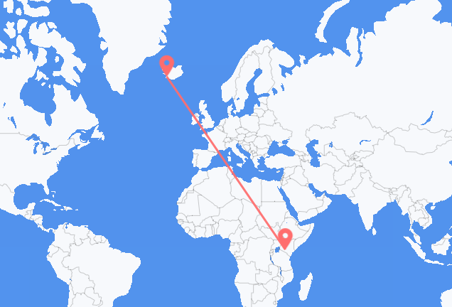 Vols de Nairobi à Reykjavík