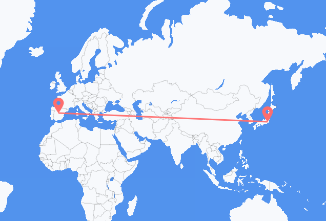 Flyreiser fra Tokyo, til Madrid