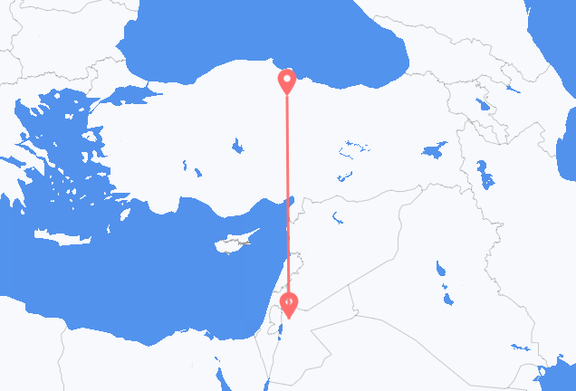 Vluchten van Amman naar Karamustafapasa