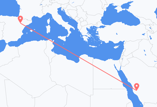 เที่ยวบิน จาก Ta if, ซาอุดีอาระเบีย ไปยัง Zaragoza, สเปน