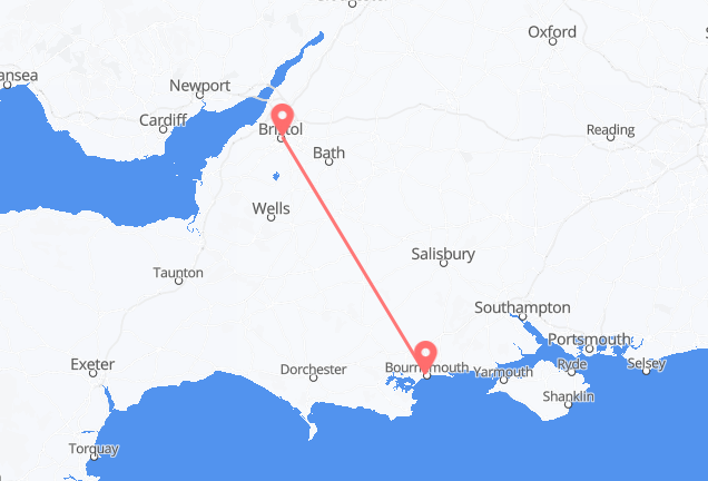 Vuelos de Brístol, Inglaterra a Bournemouth, Inglaterra