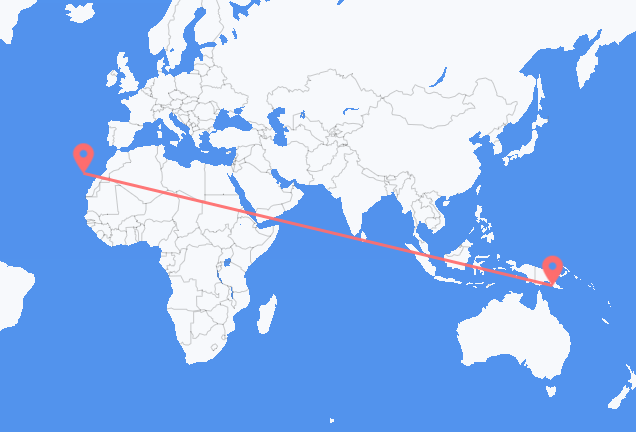 Vuelos de Puerto Moresby a La Palma
