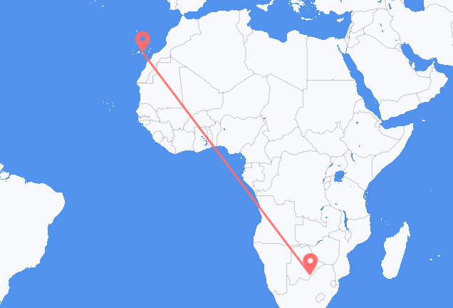 Vluchten van Gaborone naar Las Palmas