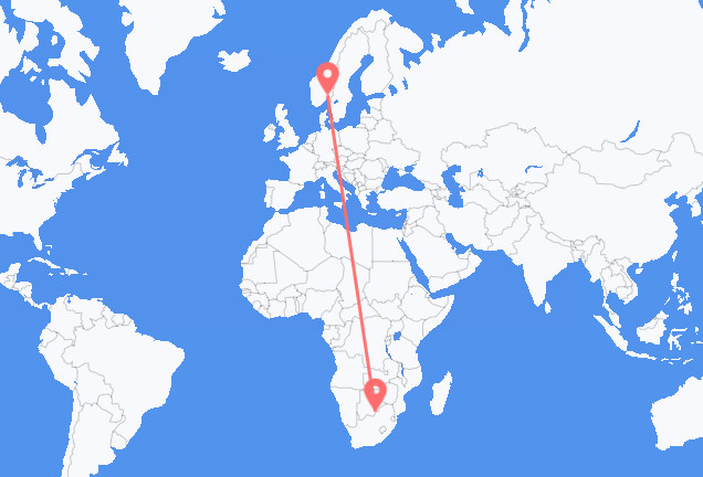 Vluchten van Gaborone naar Oslo