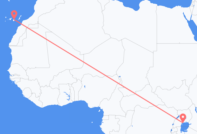 Vols d’Entebbe vers Las Palmas