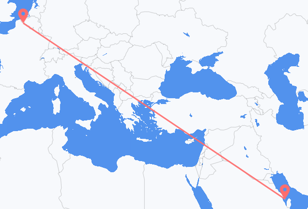 Vluchten van Bahrain Island naar Rijsel