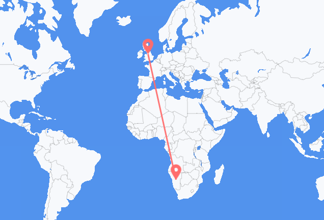 Flyrejser fra Windhoek til Manchester