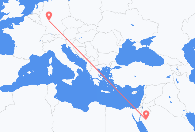 Flug frá Tabuk til Frankfurt