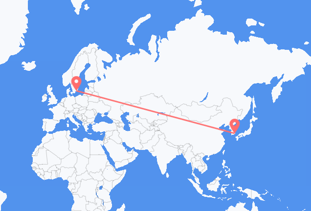 Vuelos de Busan, Corea del Sur a Karlskrona, Suecia