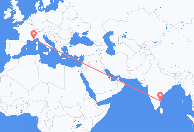 Vols de Chennai pour Nice