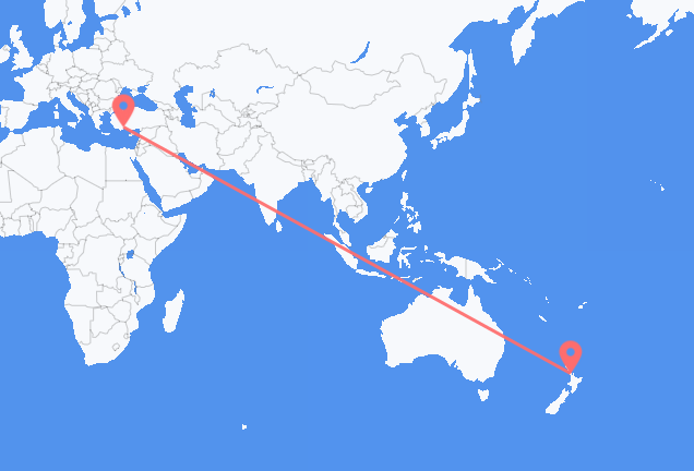 Loty z Auckland do Antalyi