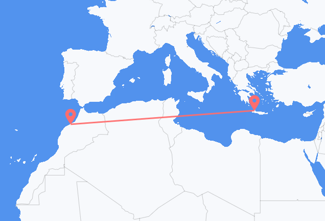 Flyreiser fra Casablanca, til Khania