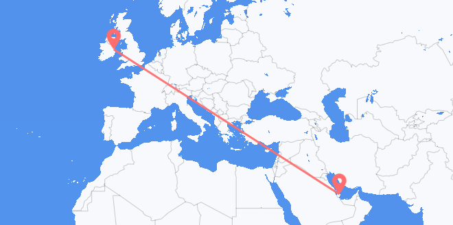 Flyreiser fra Qatar til Irland