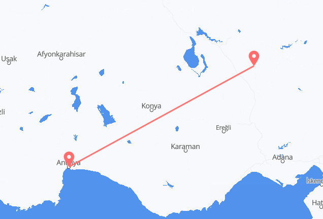 Flüge von Antalya, die Türkei nach Nevşehir, die Türkei