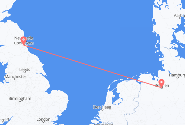 Flyrejser fra Bremen til Newcastle upon Tyne