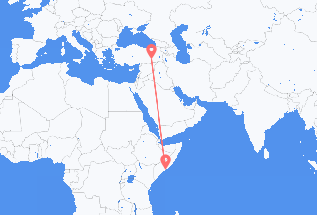 Voli da Mogadiscio a Diyarbakir