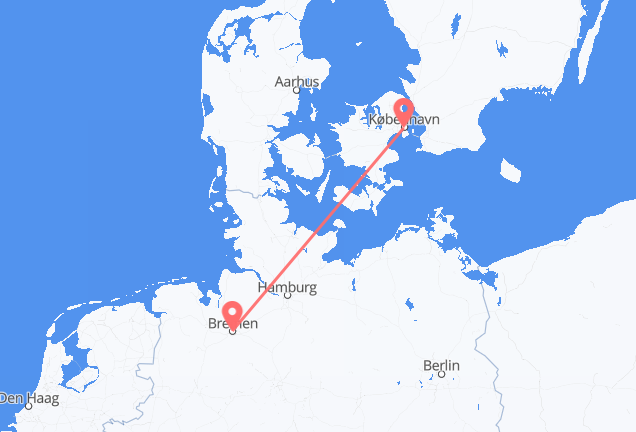 Vluchten van Bremen naar Kopenhagen