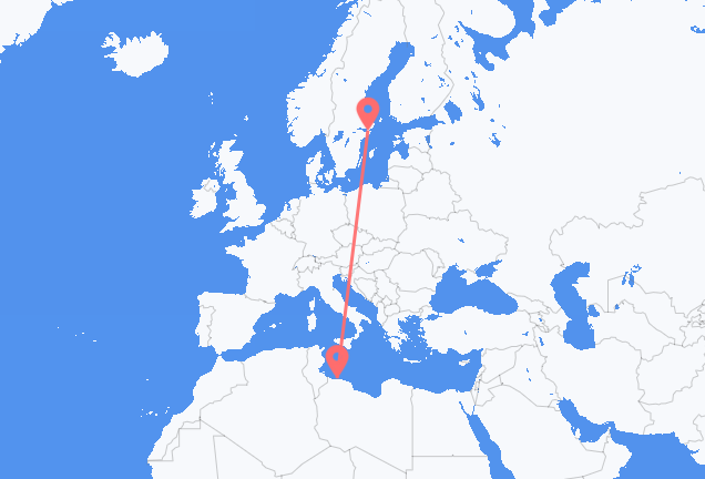 Vluchten van Tripoli naar Stockholm