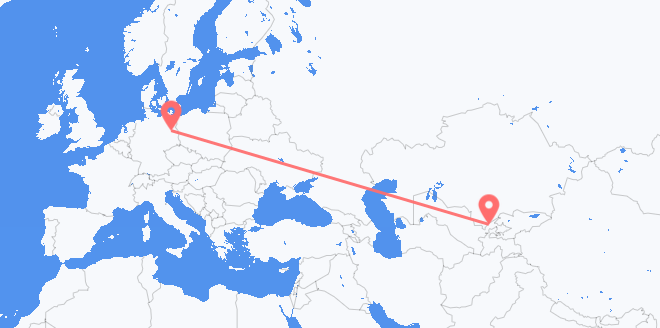 Flyg från Uzbekistan till Tyskland