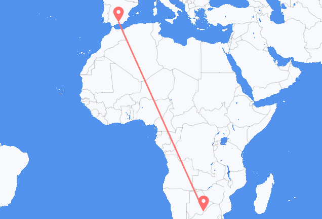 Vluchten van Gaborone naar Granada