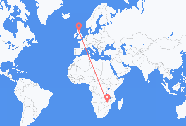 Flyg från Harare till Edinburgh