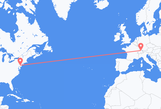 Voos do norte da Filadélfia para Zurique