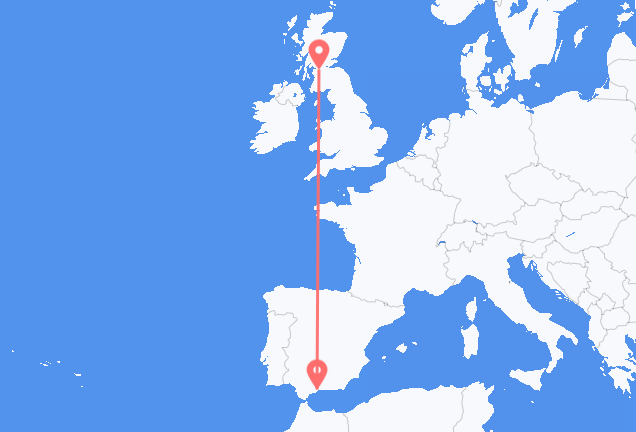 Vluchten van Glasgow naar Malaga