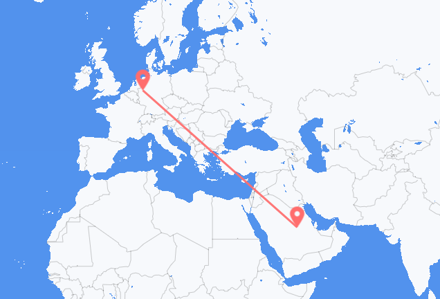 Vluchten van Riyad naar Dortmund