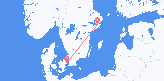 Flüge von Schweden nach Dänemark