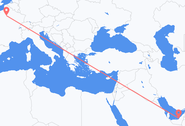 Vluchten van Abu Dhabi naar Parijs