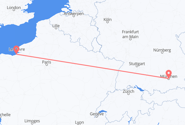 Vuelos de Múnich, Alemania a Deauville, Francia