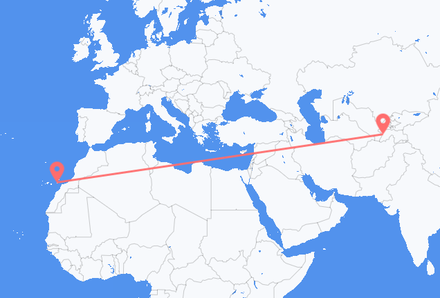 Flug frá Dushanbe til Ajuy