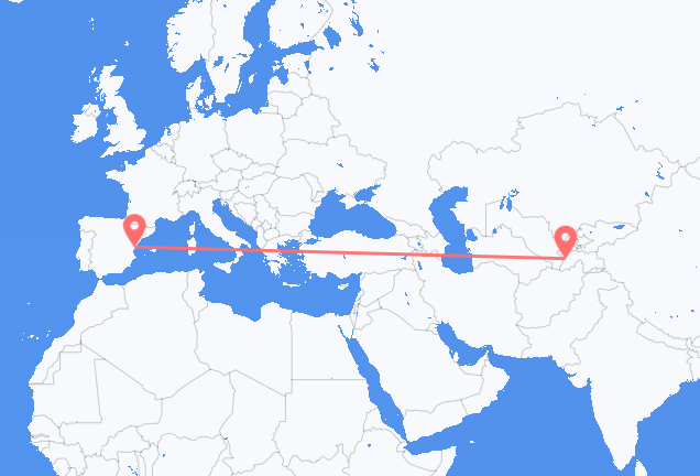 Flug frá Dushanbe til Castelló de la Plana