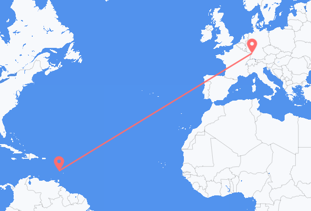 Vols de Sainte-Lucie pour Karlsruhe