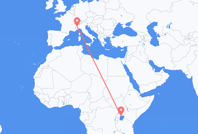 Flyg från Entebbe till Turin