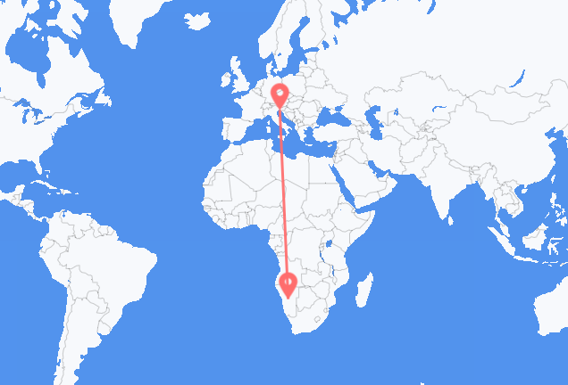 Flyrejser fra Windhoek til Trieste