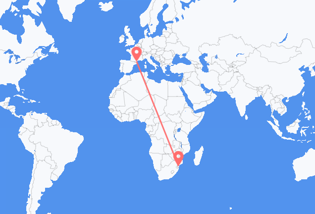 Flug frá Maputo, Mósambík til Perpignan, Frakklandi